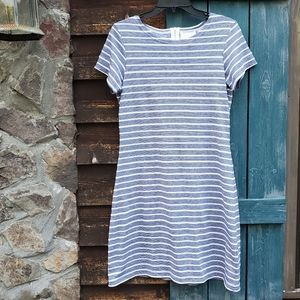 Sail to Sable Womens Tshirt Shift Sheath Nautical Coastal Stripe M